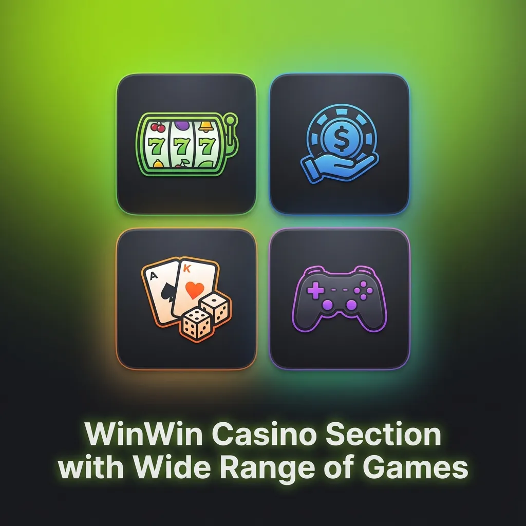 WinWin Casino lobby showing slots, crash games, instant wins, card tables, roulette, video poker and live game shows