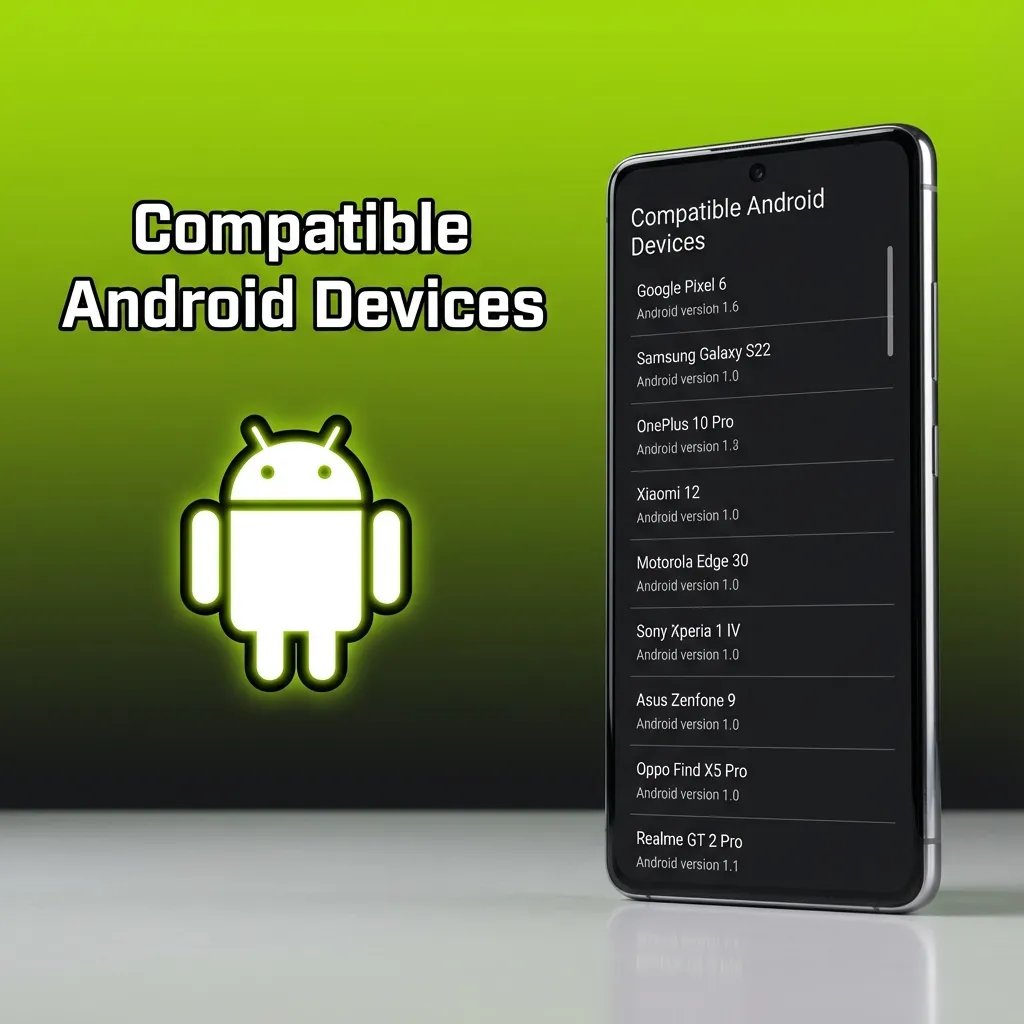 Graphic listing compatible Android phones in Bangladesh for the WinWin app, including Xiaomi, Realme, Samsung, OPPO, Vivo