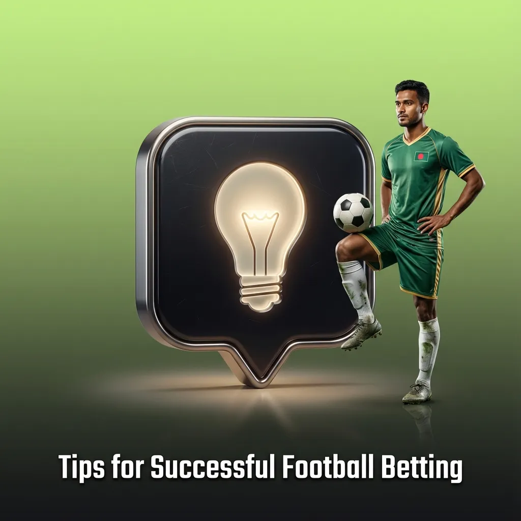 Graphic titled “Tips for Successful Football Betting” with icons for research, odds comparison, and bankroll management