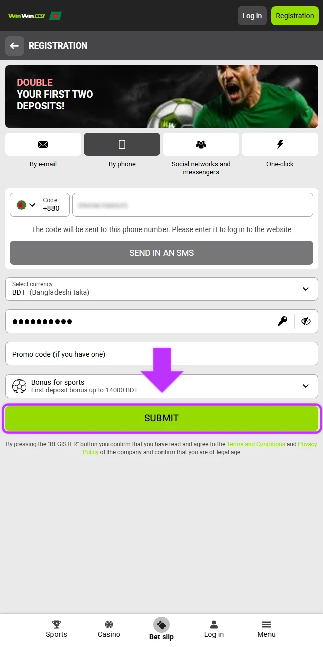 View the account creation confirmation on the WinWin app to complete the registration process.