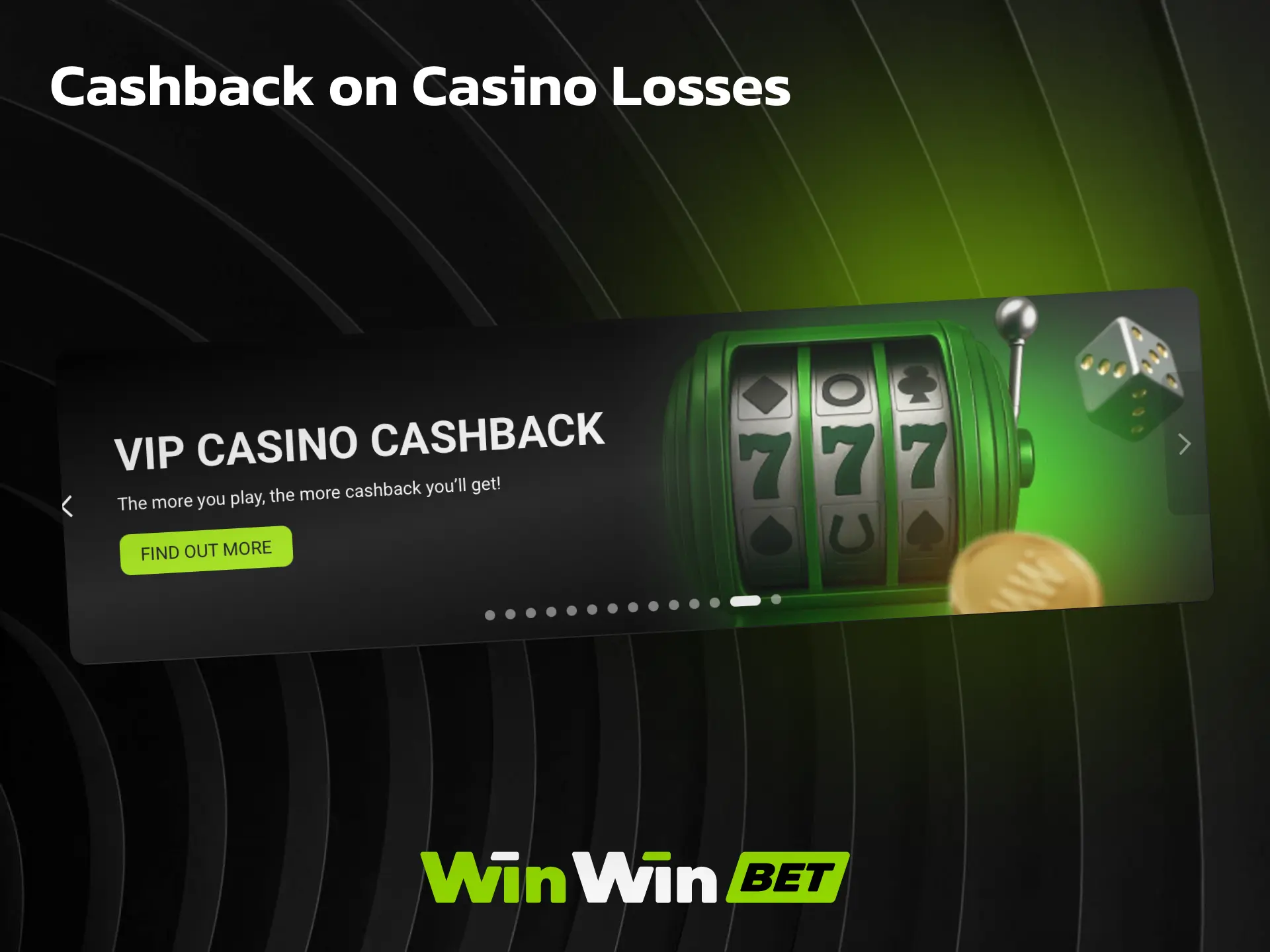 Cashback on casino losses at WinWin with a percentage returned weekly.