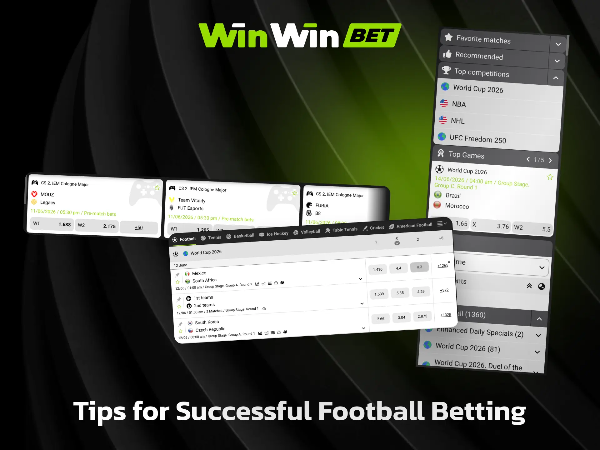 Tips for successful football betting on WinWin including research and bankroll management.