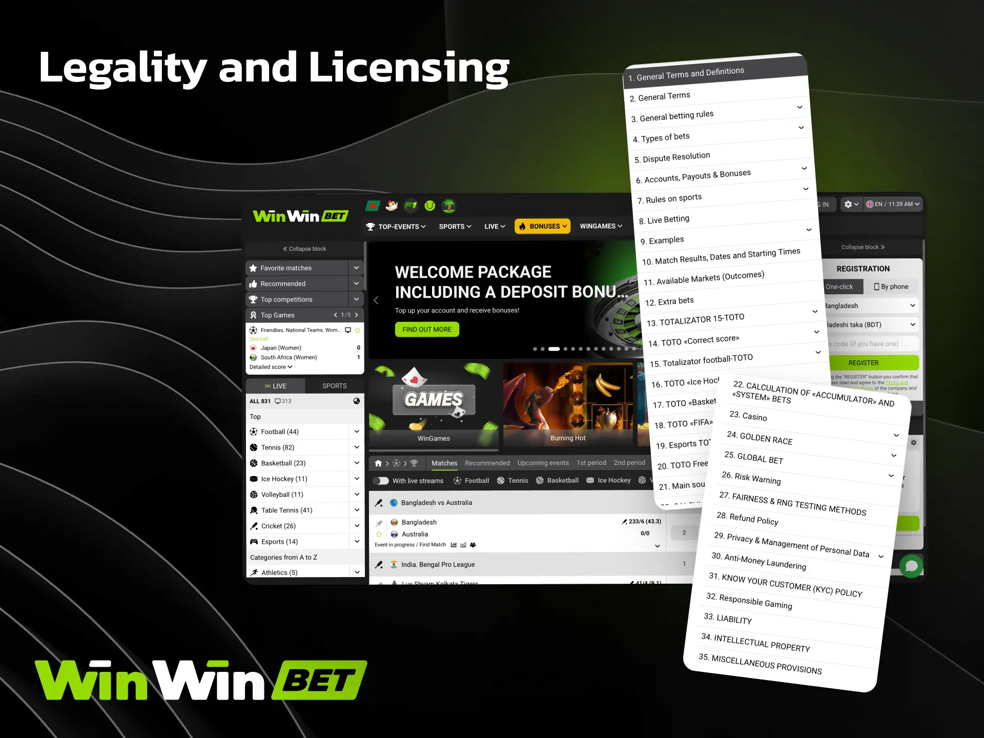 Legality and licensing of WinWin for secure and trusted betting in Bangladesh.
